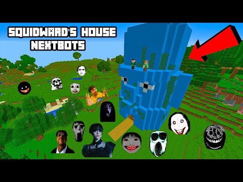 SURVIVAL SQUIDWARD'S HOUSE WITH 100 NEXTBOTS in Minecraft - Gameplay - Coffin Meme