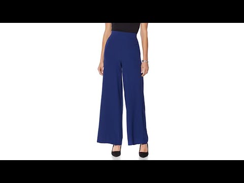 Wendy Williams Crepe PullOn HighWaist Palazzo Pant
