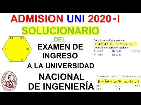 SOLUCIONARIO UNI 2020 I COMPLETO EXAMEN DE ADMISION UNIVERSIDAD DE INGENIERIA 2020-1