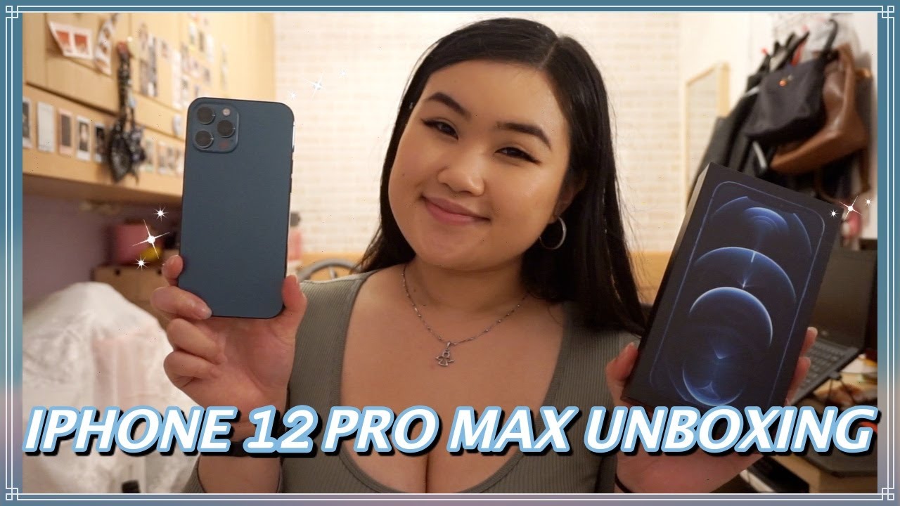 iPhone 12 Pro Max Unboxing & Set Up | Pacific Blue 256GB ✨