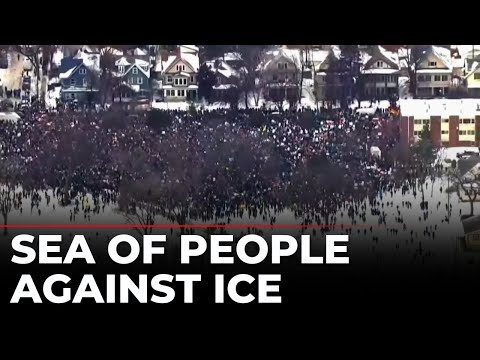 Minneapolis Protest Aerial View LIVE: Humongous Crowd Rallies Against ICE | US Latest News | Trump