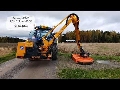 Femac VFR7 traktori niittopuomi ja RCH Spider 1650 ketjumurskain