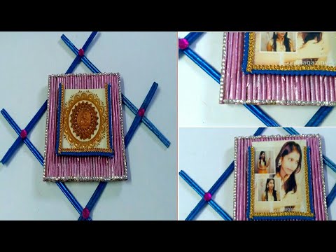 Newspaper photo frame making | #DIY arts and craft | best out of waste| wall hanging idea Video