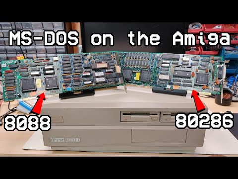 It's cool seeing MS-DOS finally running on a Commodore Amiga