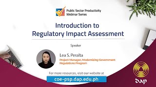 Introduction to Regulatory Impact Assessment