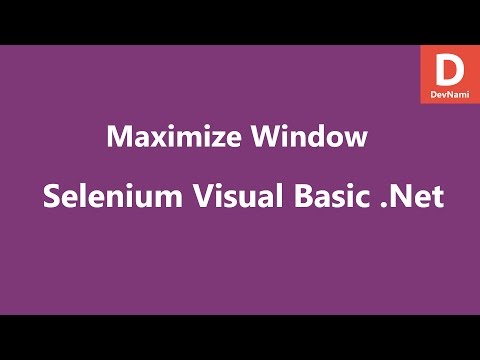 Selenium Visual Basic Net Maximize Window