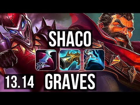 SHACO vs GRAVES (JNG) | 12/0/13, Rank 4 Shaco, 74% winrate, Legendary | NA Grandmaster | 13.14