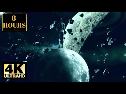 Walking On The Moon In space Galaxy Wallpaper Screensaver Background With Relaxing Music 4K 8 HOURS