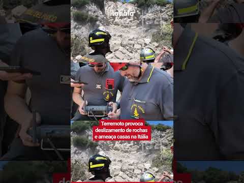 TERREMOTO PROVOCA DESLIZAMENTO DE ROCHAS E AMEAÇAS CASAS NA ITÁLIA
