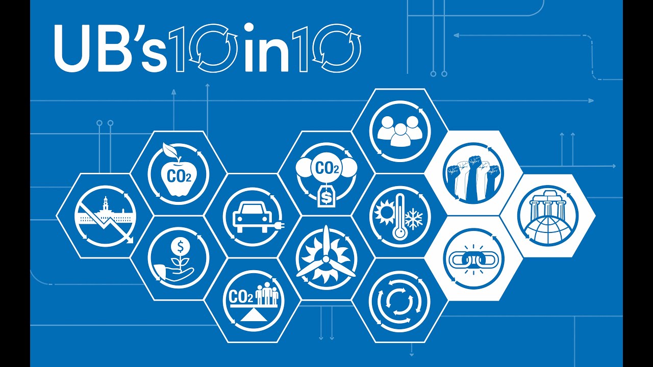 Highlights of various presenters at the University at Buffalo's climate action plan update presentation in 2023.