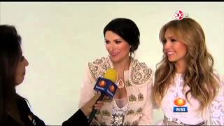 Thalia y Laura Pausini - Entrevista  Backstage Sino A Ti (14/8/2014)