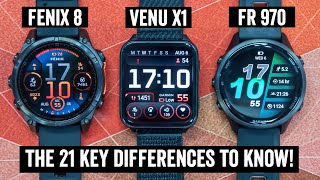 Fenix 8 vs Venu X1 vs Forerunner 970: Every single difference explained!