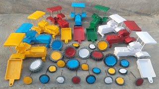 Yellow colour tractor tyres fitting and loading at terrace mini tractor video 
