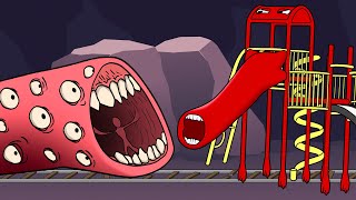 THE EXTRA SLIDE VS TRAIN EATER! (Horror Cartoon Animation)