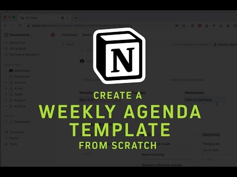 Create a Weekly Agenda template from scratch in Notion