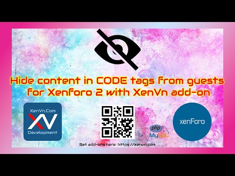 Hide content in CODE tags from guests for Xenforo 2 with XenVn add-on