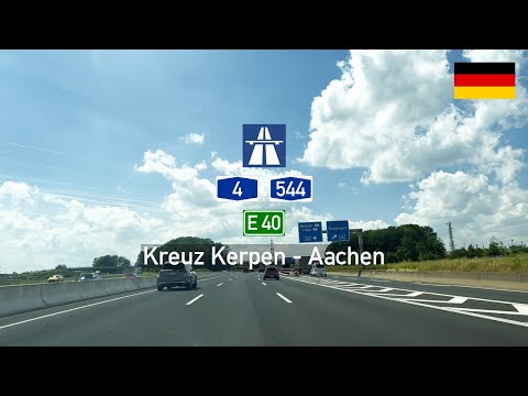 [4K] Driving in Germany: Autobahn A4 E40 & A544 from Kreuz Kerpen to Aachen - High Speed Drive