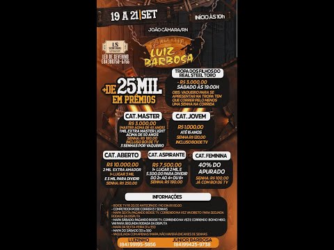 VAQUEJADA AO VIVOPARQUE LUIZ BARBOSA JOÃO CÂMARA / RN