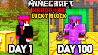 I Survived 100 Days In LUCKY BLOCK Minecraft Hardcore.. Here's What Happened