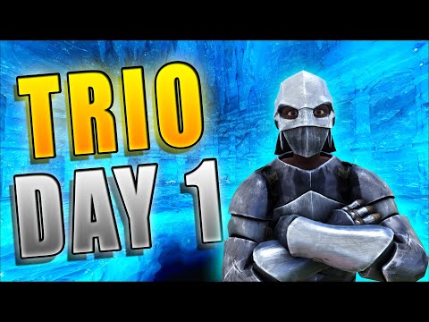 When A TRIO Claims The STRONGEST Cave On Ark DAY 1