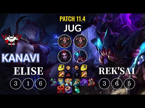 JDG Kanavi Elise vs Rek'Sai Jungle - KR Patch 11.4