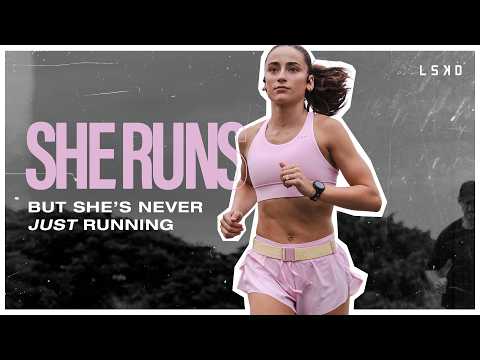 She runs, but she's never just running