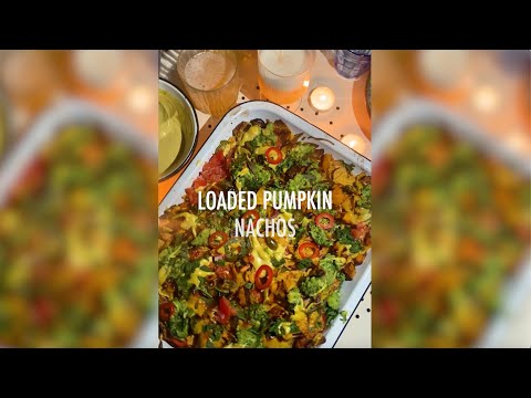 Loaded Pumpkin Nachos - #MeatFreeMonday