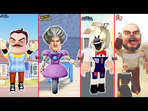 BAYRAM ROBLOX KAPIŞMASI 😱 Scary Teacher , Hello Neighbor, Evil Nun Roblox