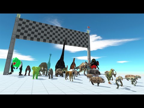 RACE THE TOUGHEST OF ALL DINOSAURS VS ANIMALS - Animal Revolt Battle Simulator