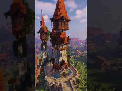 Medieval Wizard's Tower - Minecraft Short!! #minecraftbuild #shorts #medieval