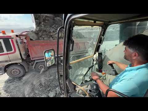 Caterpillar 385C Excavator Loading Trucks, Operator View - Sotiriadis/Labrianidis Mining Works - 4k