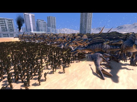 2000 Imperial Guard vs 500 Spinosaurus - UEBS Ultimate Epic Battle Simulator