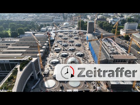 Zeitraffer Stuttgart 21: So entsteht das Dach des künftigen Stuttgarter Hauptbahnhofs