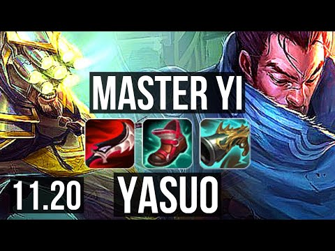 MASTER YI vs YASUO (MID) | 20/1/5, Legendary, 900+ games, Rank 14 Yi | BR Master | v11.20
