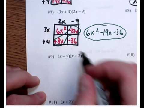Notes Algebra I Multiply Polynomials Part 2