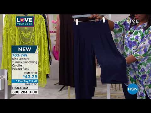 Nina Leonard Tummy Smoothing Culotte Palazzo Pant