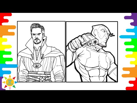 Dr Strange vs Deadpool Coloring | Avengers Mega Speed Coloring | Elektronomia - Summer Vibes