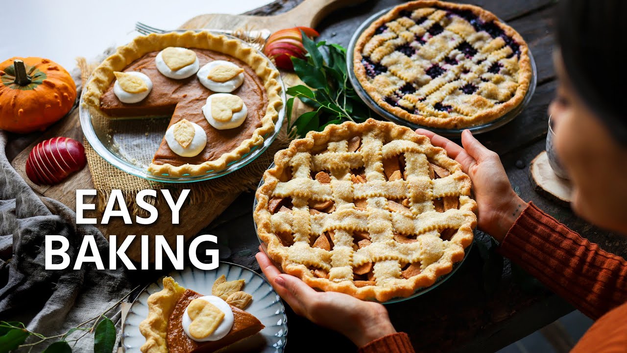 EASY homemade apple + pumpkin pie (egg + dairy-free) 🥧