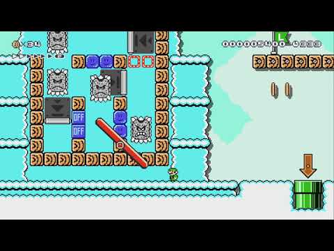 Thwomp Swide Puzzuh! by TBiscuit - Super Mario Maker 2 - No Commentary 1bv