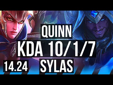 QUINN vs SYLAS (MID) | Rank 2 Quinn, 10/1/7, Legendary | NA Challenger | 14.24