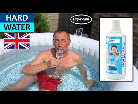 Using a LAY-Z-SPA in a Hard Water Area use Clearwater Scale and Stain Controller Liquid