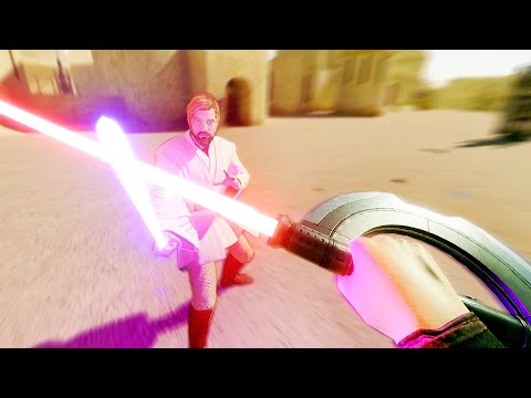 Dueling Obi Wan Kenobi in Star Wars Virtual Reality... (Blade and Sorcery)