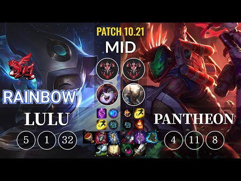 ahq Rainbow Lulu vs Pantheon Mid - KR Patch 10.21