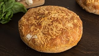 No-Knead Cheese Bread Recipe by Home Cooking Adventure