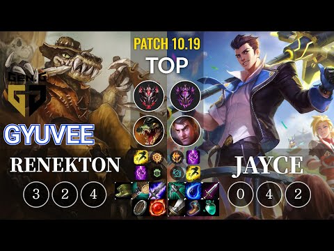 GEN gyuvee Renekton vs Jayce Top - KR Patch 10.19