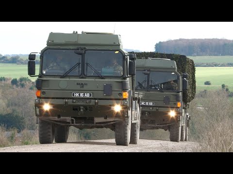 British Army MAN trucks in convoy and travelling around 🇬🇧 🪖