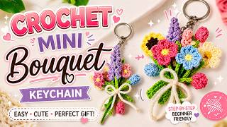 Crochet Mini Bouquet Tutorial 🌸 | Easy Handmade Flower Bouquet for Beginners