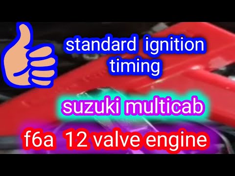 f6a engine set standard ignition timing using timing light.