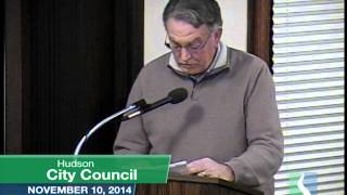 preview picture of video 'Hudson City Council November 10, 2014'