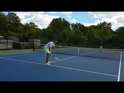 Ben Sigouin Volleys and Overheads with Filip Peliwo - Court Level View